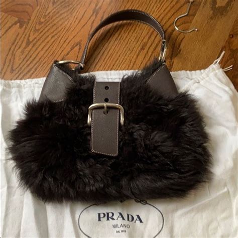 fur prada bag|prada leather wicker bag.